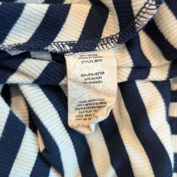 Soft Surroundings Marina Blue Striped Rib Knit Dress Small - Picture 7 of 8